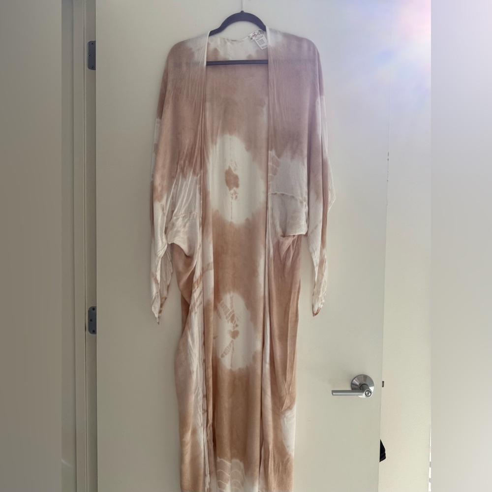 FREE PEOPLE Spellbound Tie Dye Duster/Kimono - Cafe (OS)
